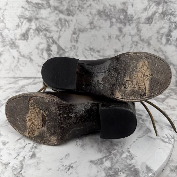 Freebird Steven Casey Heel Ankle Boot Size 7 Cognac Brown Leather Western Boho - Picture 7 of 9